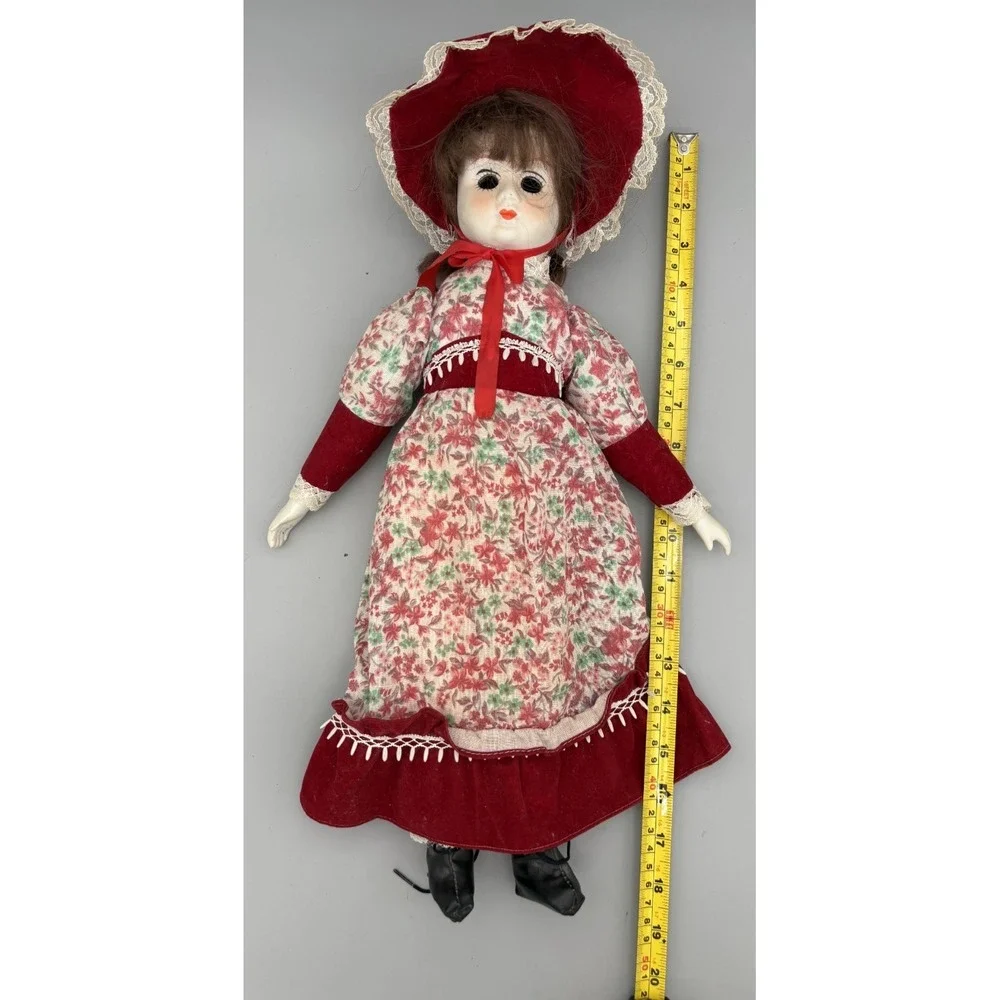 Vintage Creepy Bisque Porcelain Doll in‎ Dress 18